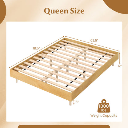 Twin/Full/Queen Size Floating Bed Frame with LED Lights for Bedroom
