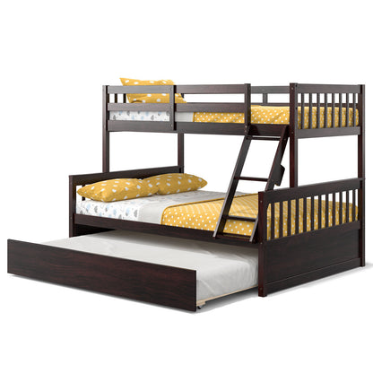 Twin Over Full Convertible Bunk Bed with Twin Trundle