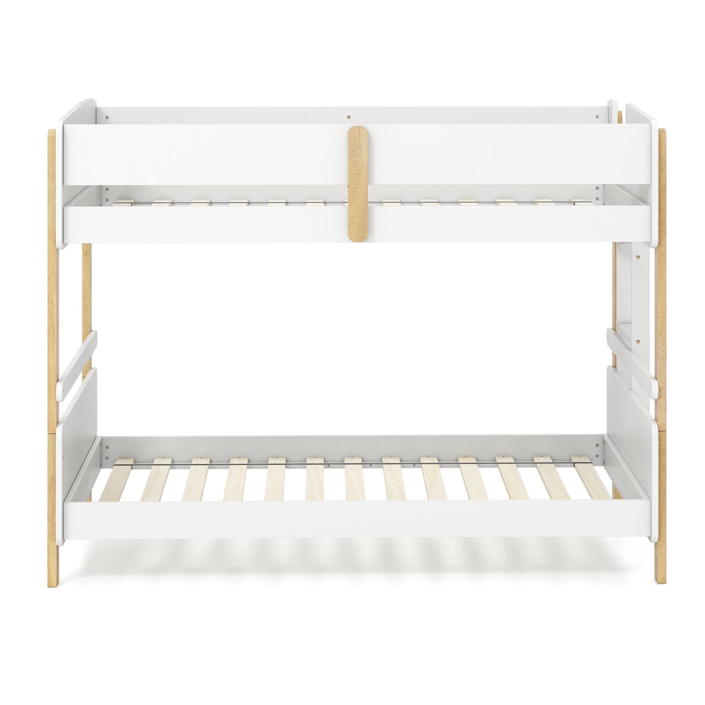 Twin Over Twin Bunk Bed with Convertible Design and Ladder