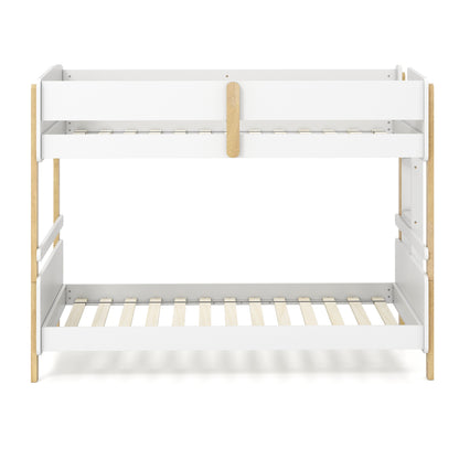 Twin Over Twin Bunk Bed with Convertible Design and Ladder