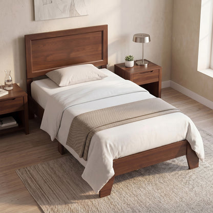 Twin Platform Bed Frame with Headboard - No Box Spring Needed