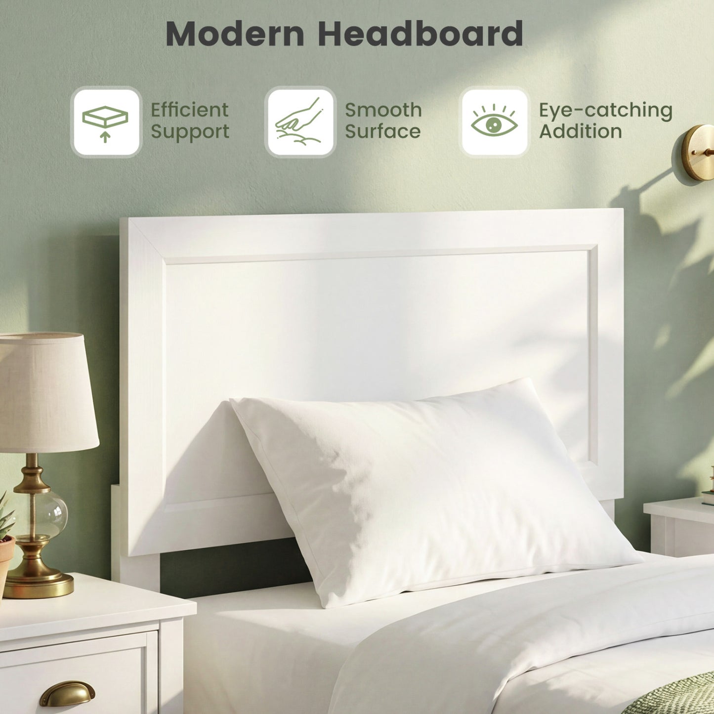 Twin Platform Bed Frame with Headboard - No Box Spring Needed
