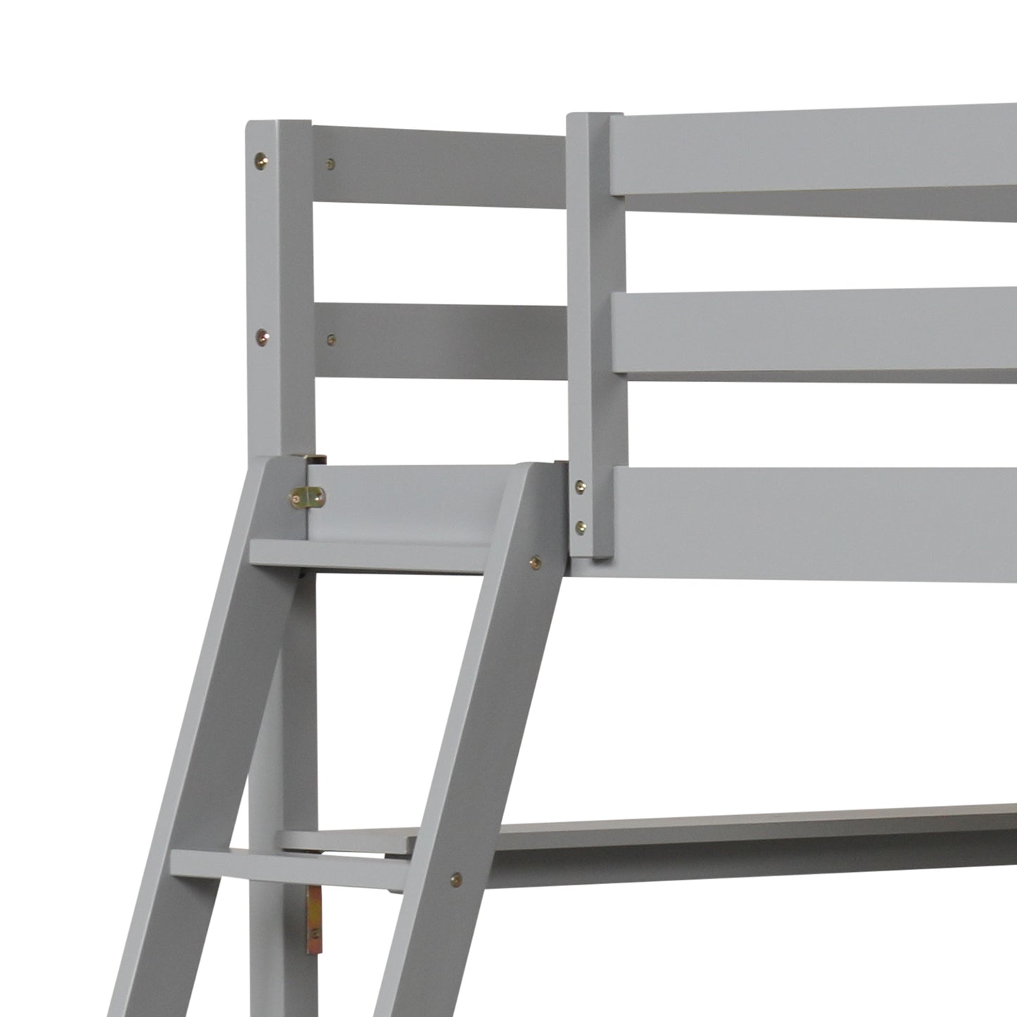 Twin Size Loft Bed with Desk and Bookshelves for Kids and Teens