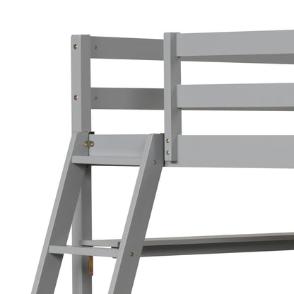 Twin Size Loft Bed with Desk and Bookshelves for Kids and Teens