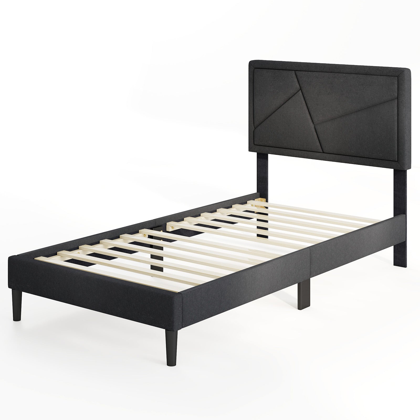 Twin/Full/Queen Size Upholstered Platform Bed Frame with High Headboard-Queen Size - Twin