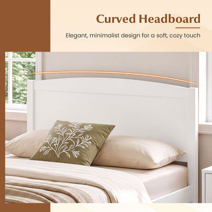 Twin Platform Bed Frame with Curved Headboard