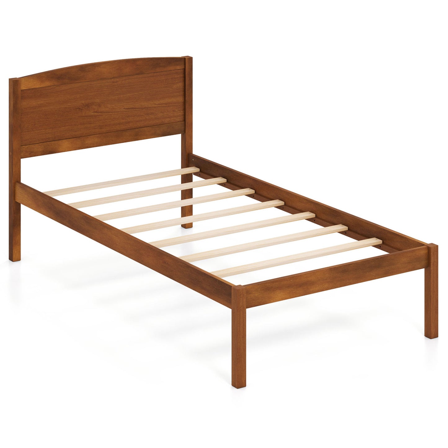 Twin Platform Bed Frame with Curved Headboard