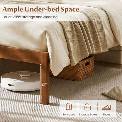Twin Platform Bed Frame with Curved Headboard