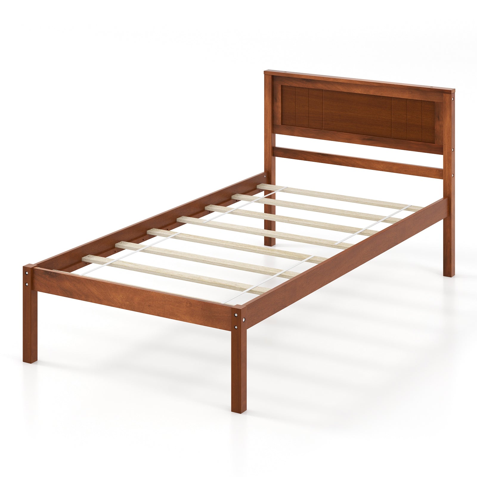 Twin/Full/Queen Size Bed Frame with Wooden Headboard and Slat Support-Full Size - Twin Size