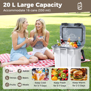 Ultra-Light Injection Molded Cooler 21 QT Hard Ice Chest-White