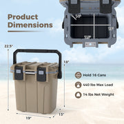 Ultra-Light Injection Molded Cooler 21 QT Hard Ice Chest-Coffee