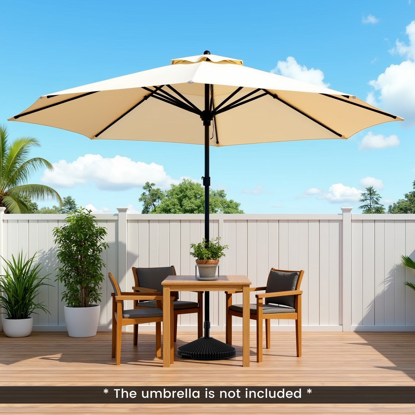 Outdoor Umbrella Base with Shell Texture - Water & Sand Fill
