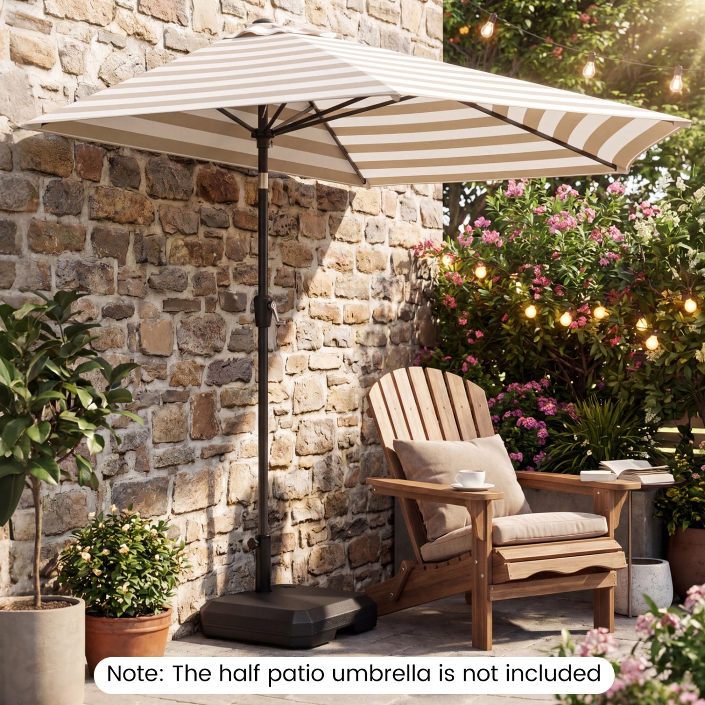 Umbrella Base for Half Patio Umbrellas 48.5 lbs Water & Sand Fillable Umbrella Stand