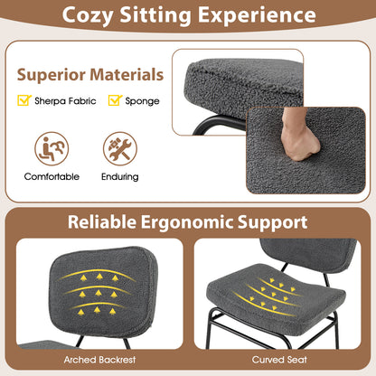 Upholstered Accent Chair Sherpa Reading Chair with Sponge Padding