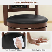 25.5 Inch/30.5 Inch Upholstered Bar Stools Set of 2 with Curved Backrest and Footrest-25.5 inches