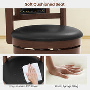 25.5 Inch/30.5 Inch Upholstered Bar Stools Set of 2 with Curved Backrest and Footrest-30.5 Inches