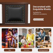 25.5 Inch/30.5 Inch Upholstered Bar Stools Set of 2 with Curved Backrest and Footrest-25.5 inches