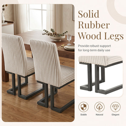 Upholstered Dining Chairs Set of 2 with Rubber Wood Legs