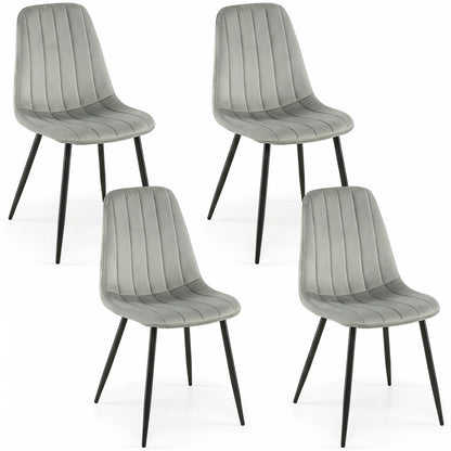 Upholstered Dining Chairs Set of 4 with Metal Legs