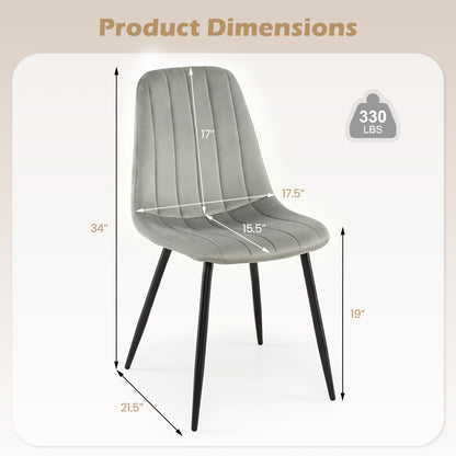 Upholstered Dining Chairs Set of 4 with Metal Legs