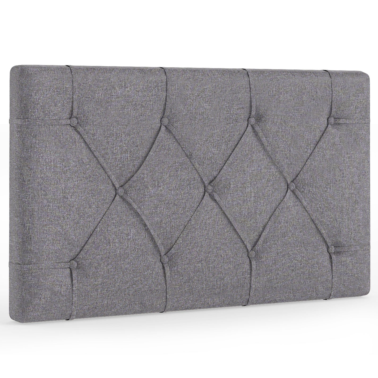 Upholstered Headboard for Twin Size Bed with Fabric Upholstery-Gray - Gray