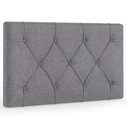 Upholstered Headboard for Twin Size Bed with Fabric Upholstery-Gray - Gray