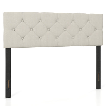 Upholstered Tufted Headboard Queen/Full Size with Adjustable Legs