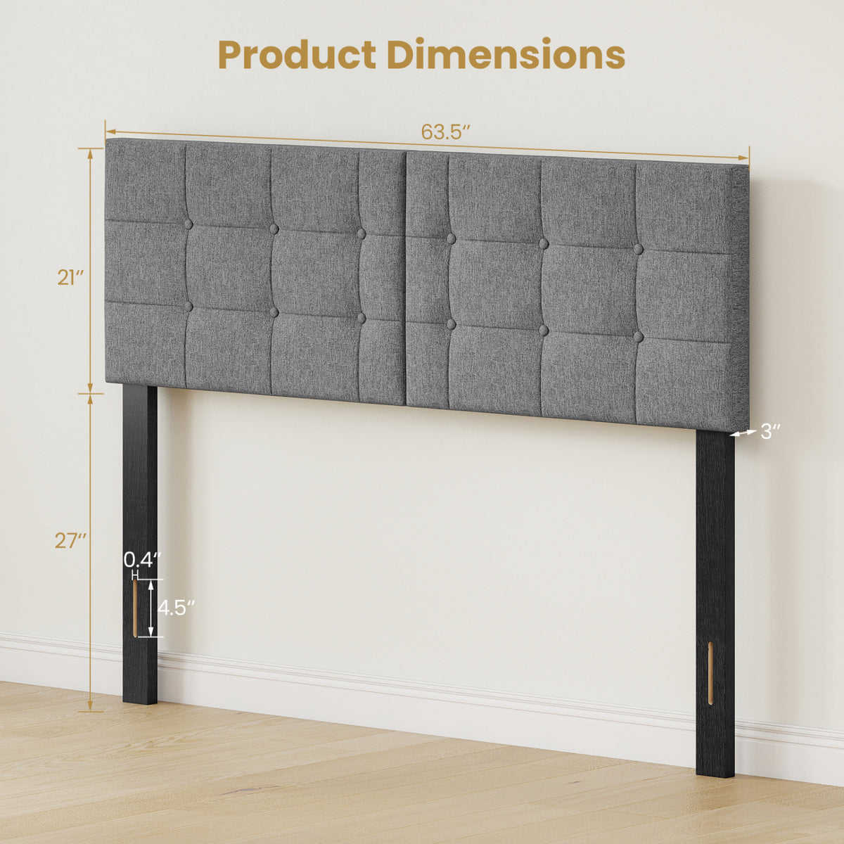 Adjustable Upholstered Headboard for Full/Queen Beds
