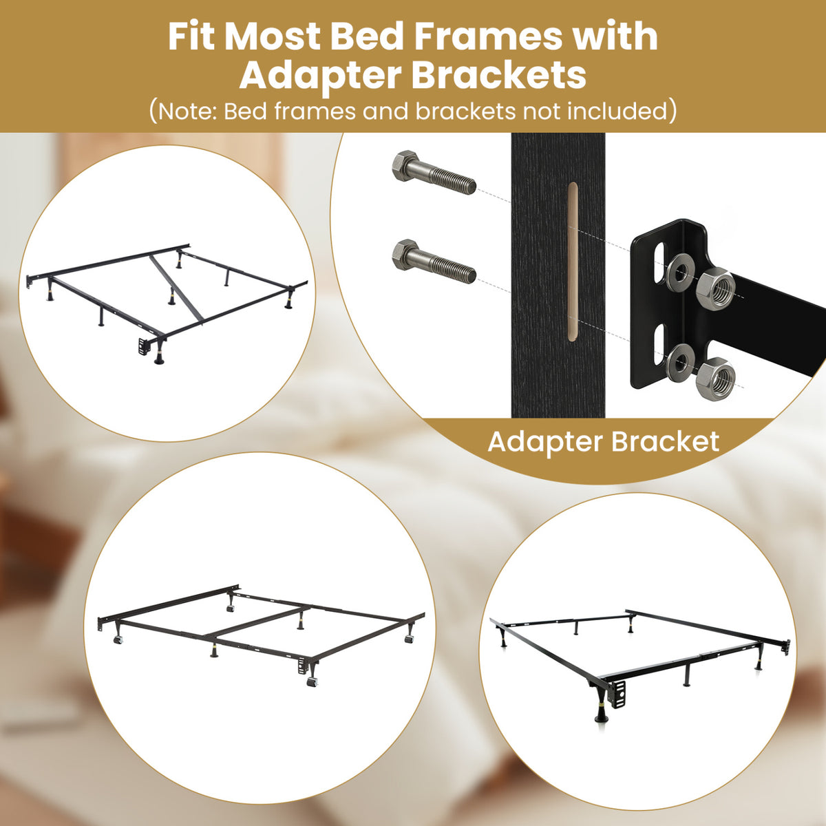 Adjustable Upholstered Headboard for Full/Queen Beds