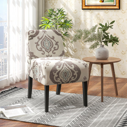 Upholstered Living Room Chair with Rubber Wood Legs