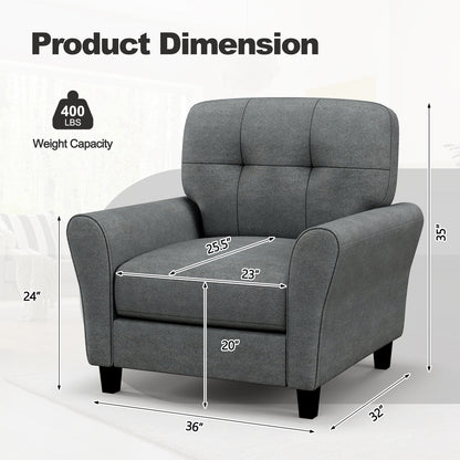 Modern Upholstered Accent Chair with Rubber Wood Legs