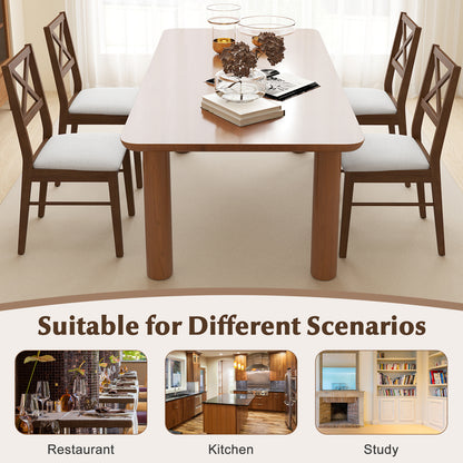 Upholstered Side Dining Chairs Set of 2 with Rubber Wood Frame