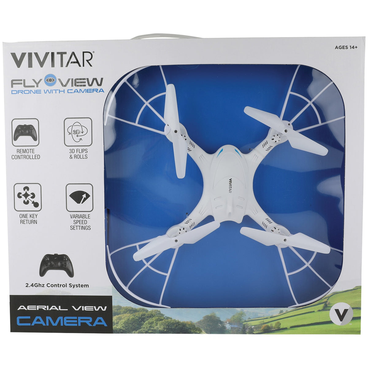 Vivitar DRC-188 Wi-Fi Camera Drone with One-Key Takeoff & Return, Flips & Live Video, White - view 2