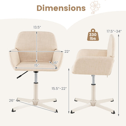 Swivel Vanity Chair with Adjustable Height and Back Support