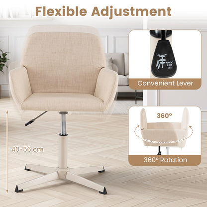 Swivel Vanity Chair with Adjustable Height and Back Support