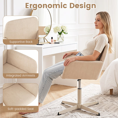 Swivel Vanity Chair with Adjustable Height and Back Support