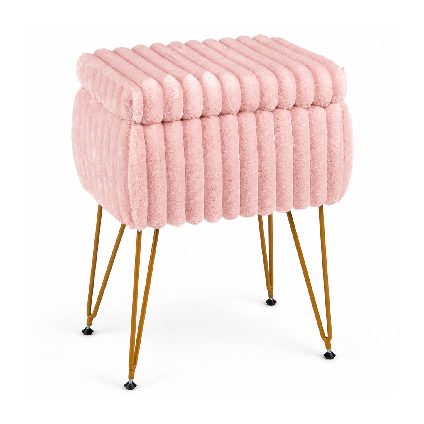 Vanity Stool with Storage and Reversible Lid - Pink