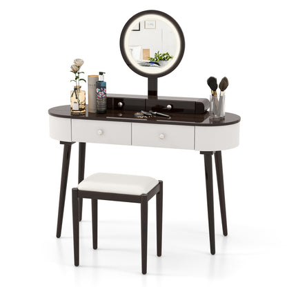 Makeup Vanity Table Set with LED Mirror and 3 Spacious Drawers