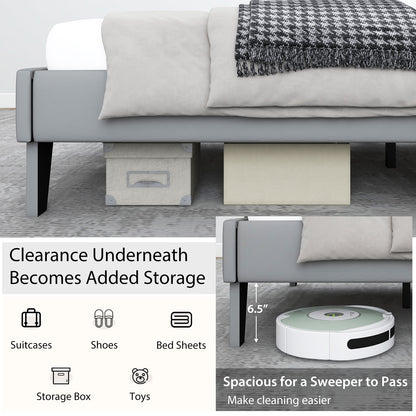 Full/Queen/Twin Velvet Upholstered Bed Frame with High Headboard