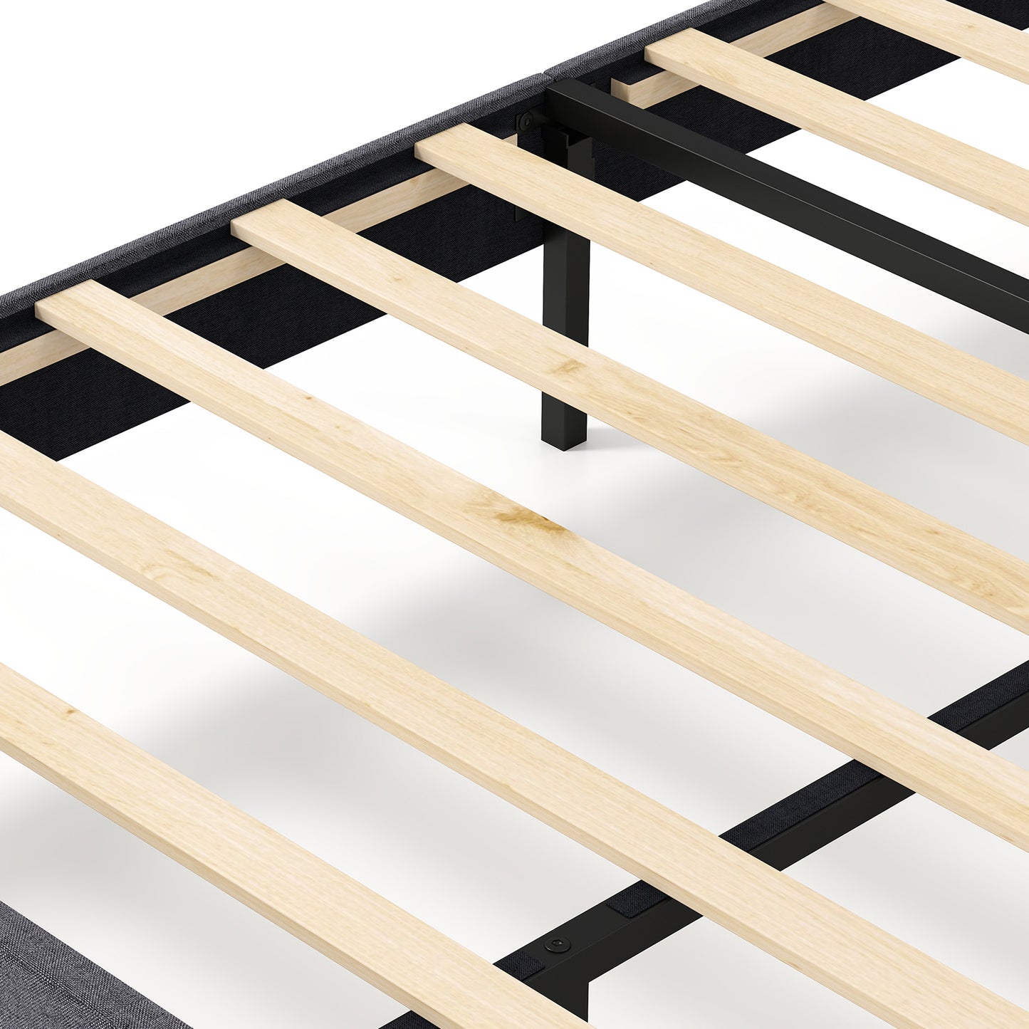 Velvet Upholstered Platform Bed with Height Adjustable Vertical Channel Headboard-Full Size