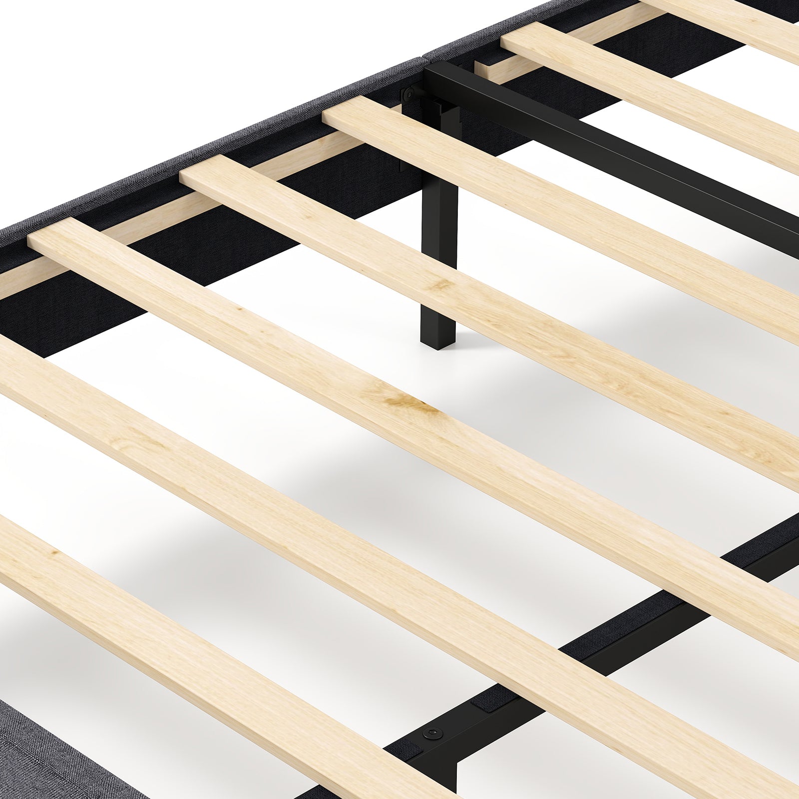 Velvet Upholstered Platform Bed with Height Adjustable Vertical Channel Headboard-Full Size