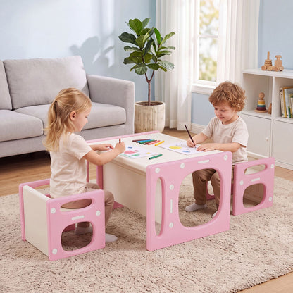 Versatile Kids Table and Chairs Set for Toddlers Ages 1-5
