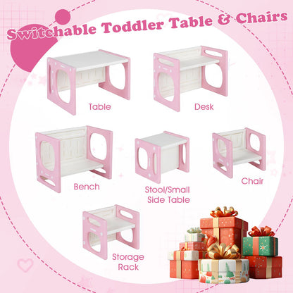 Versatile Kids Table and Chairs Set for Toddlers Ages 1-5