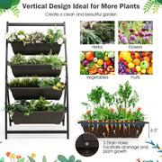 4-Tier Vertical Raised Garden Bed with 4 Containers and Drainage Holes