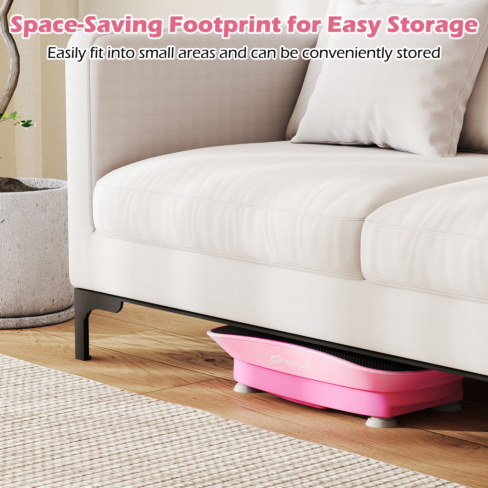 Vibration Plate Exercise Machine for Lymphatic Drainage and Weight Loss with 10 Speed Intensities-Pink