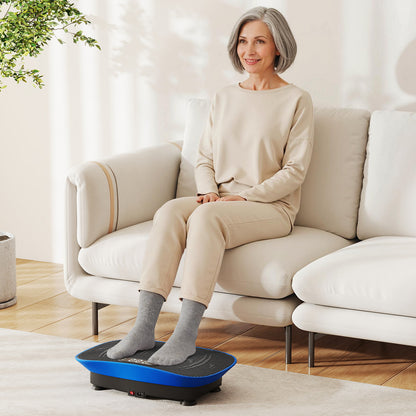 Vibration Plate Exercise Machine for Lymphatic Drainage and Weight Loss with 10 Speed Intensities-Navy