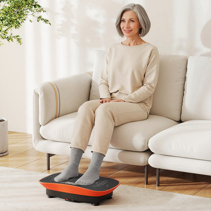 Vibration Plate Exercise Machine for Lymphatic Drainage and Weight Loss with 10 Speed Intensities-Orange