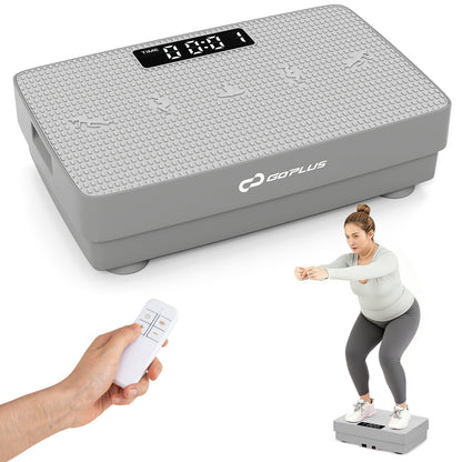 Vibration Plate Exercise Machine with Gravity Sensor and Remote Control for Home Gym-Gray