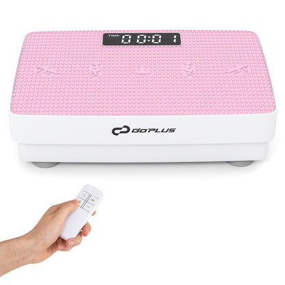 Vibration Plate Exercise Machine with Gravity Sensor and Remote Control for Home Gym-Pink