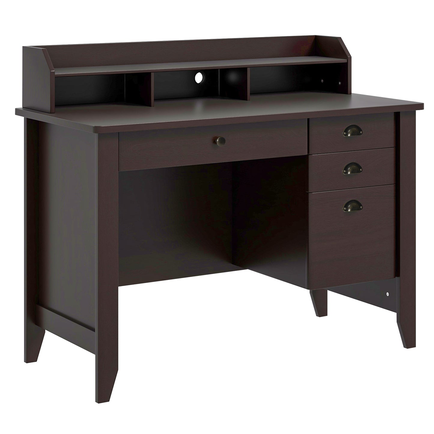 Computer Desk PC Laptop and Writing Table Workstation -Black - Brown